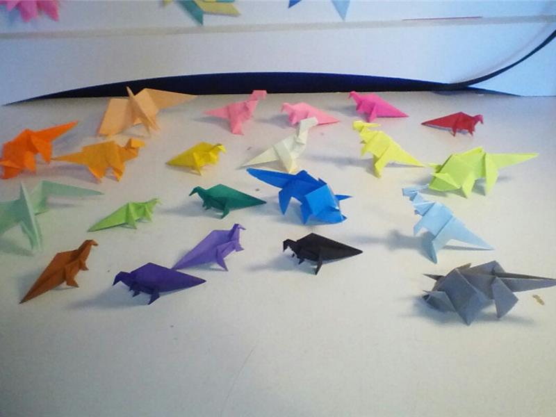 Largest Multi-Colored Origami Dinosaur Collection
