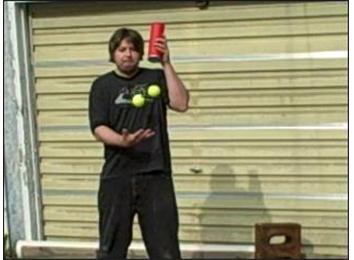 Most Tennis Ball Passes Through A Hollow Pringles Can While Juggling