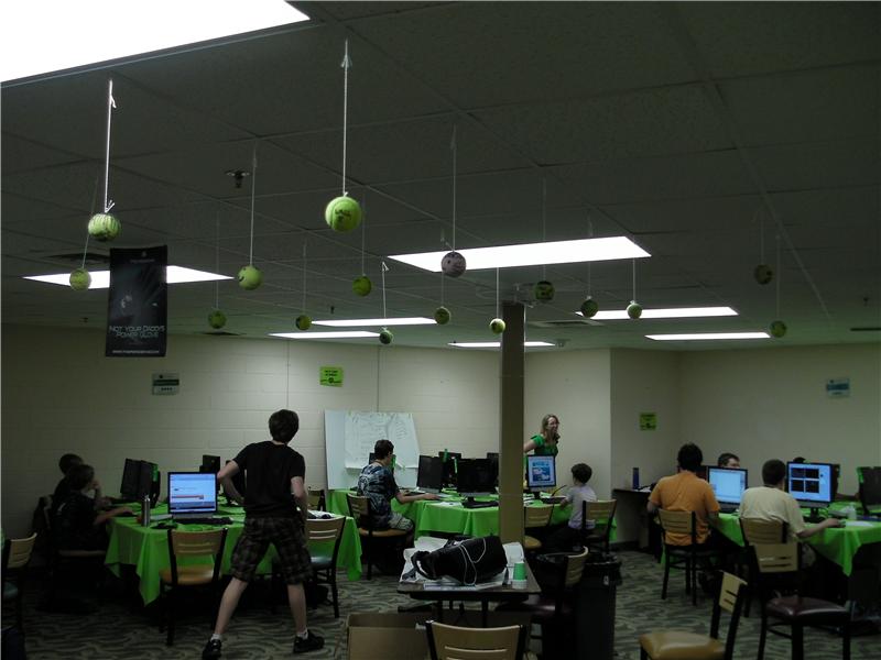 Most Customized Tennis Balls Suspended From Ceiling
