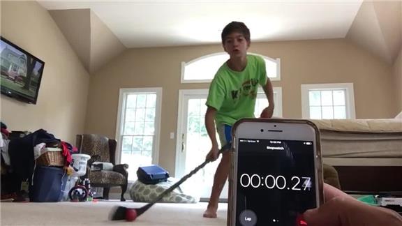 Fastest Time To Do 10 Stickhandles With A Hockey Stick