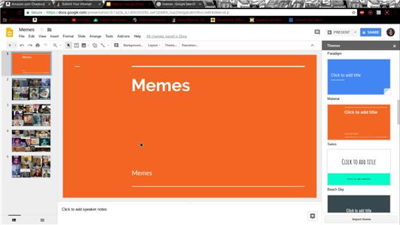 Most Memes on a Google Slide Presentation