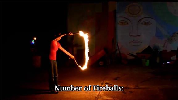 Most Number of Fireballs From a Fire Whip in a Single Burn