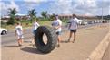 Fastest Time For Two People To Flip A 100-Kilogram Tire 10 Kilometers