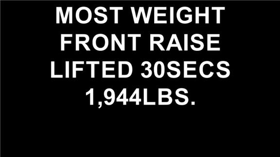 MOST WEIGHT FRONT RAISE LIFTED by DUMBBELLS in 30 SECONDS