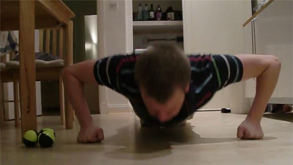 Fastest Time To Complete 10 Knuckle Push-Ups And 10 Catches Juggling Three Balls