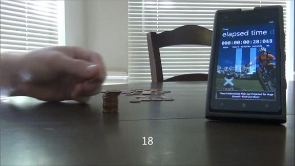 Tallest Penny Tower Stacked With Left Hand In One Minute