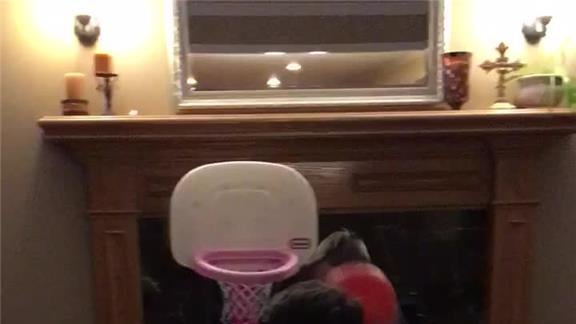 Most Right-Handed Shots Made On A Little Tikes Basketball Hoop While Kneeling In One Minute