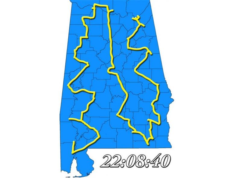 Fastest Time To Visit All 67 Counties In Alabama