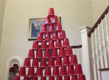 Largest Plastic Cup Triangle | World Record | Dallin Clark