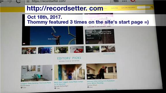 Most World Records on the RecordSetter Startpage by a Swedish Man
