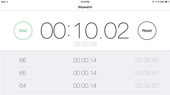 Most Laps on a Stopwatch in 10 Seconds