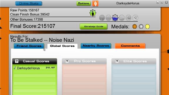 Most Points for Noise Nazi to Be Stalked on Audiosurf Casual Mode