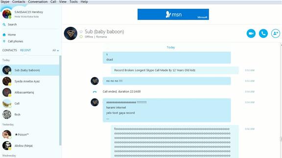 Longest Skype Call by 12 Years Old