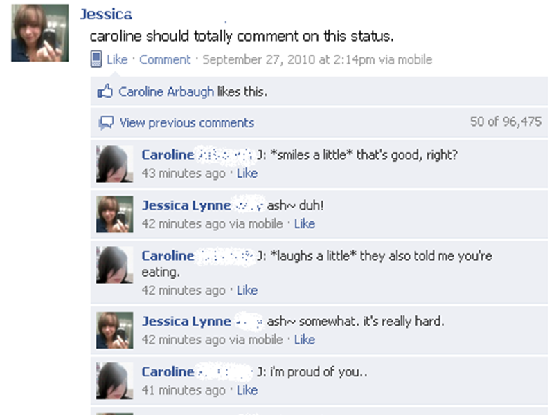 Longest Two-Person Comment Thread On A Facebook Status Update