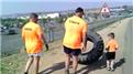 Fastest Time For Two People To Flip A 100-Kilogram Tire One Mile