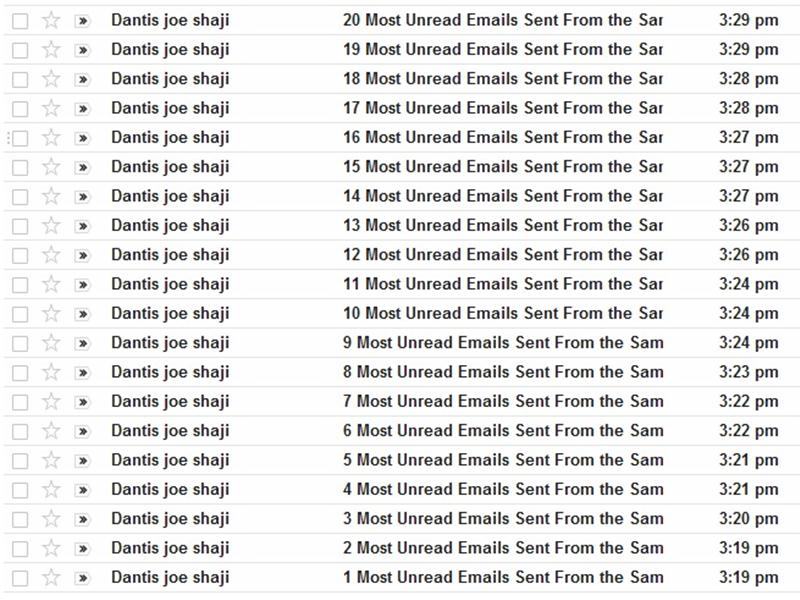 Most Unread Emails Sent From The Same Email Address In One Day