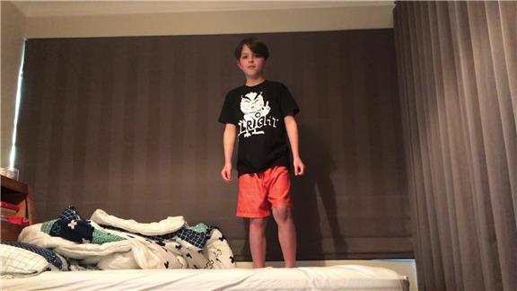 Longest Time For An Eight-Year-Old To Stand On One Foot On A Mattress