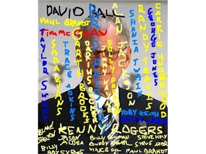 Most Country Music Artists\' Names Painted Over An Image Of David Letterman