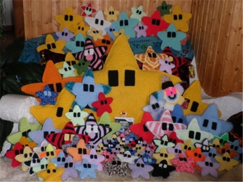 Largest Collection Of Crocheted Super Mario Stars