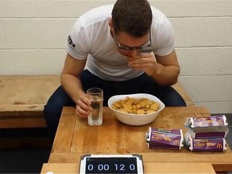 Fastest Time To Eat 40 Chicken Mcnuggets World Record Jonathan Clarke