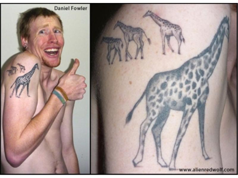 Most Giraffe Tattoos On A Shoulder