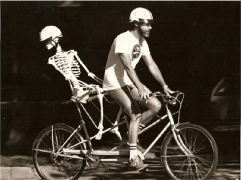 Longest Tandem Bicycle Ride With A Full-Sized Artificial Skeleton In Back Seat